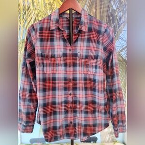Eddie Bauer Red and Blue Plaid Shirt